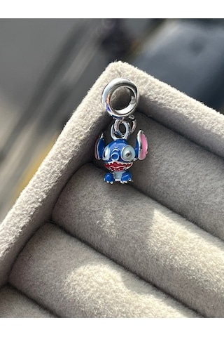 Sallantılı Mavi Stitch Charm Asafaccessory Gümüş