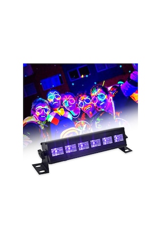 Uv Işık 6 Led Çubuğu Otomatik Mor Işık Lamba Parti Disko Dekorasyon Işık Blacklight Çok Renkli