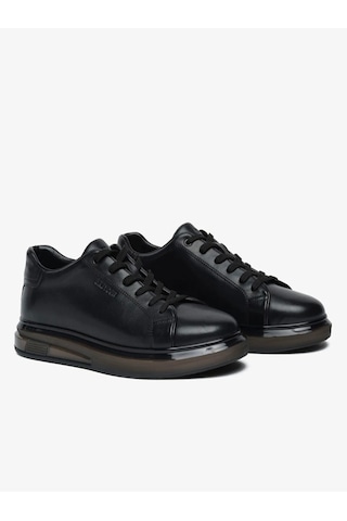 Greyder 64650 6y Siyah Hakiki Deri Erkek Sneaker Deri Spor Ayakkabı Siyah