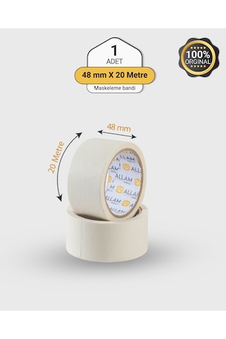 1 Koli 48 Adet Maskeleme Bandı 48mm X 20mt Kağıt , Boya Ve Dekorasyon Bandı