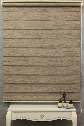 Ithal Bambu Kalın Kahverengi Zebra Stor Perde Eteüi Düz 1.kalite Alüminyum Kasa Metalayak Kahverengi