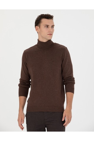 Pierre Cardin Erkek Kahverengi Triko Kazak 50276162-vr158 Kahverengi