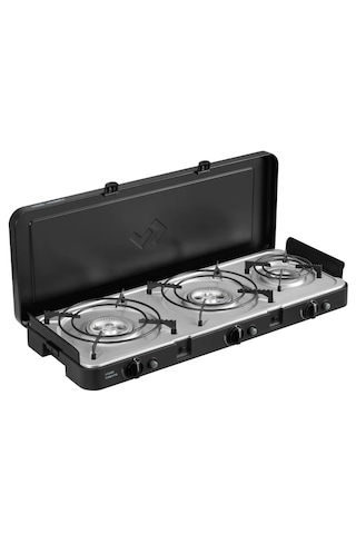 Cadac 3 Cook Turbo Deluxe Ffd İç Mekan Kullanımına Uygun Barbekü - 3 Brülörlü, Rüzgarlıklı Siyah