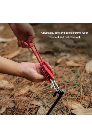 Yifomall Kamp Tenteği/perde Sabitleyici - Alüminyum Blok Zıplayıcı - 4mm Kalın Nylon Teli - Hızlı Uzunluk Ayarı - Siyah Küçük Boy Siyah