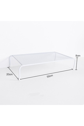 Sones Bilgisayar Yükseltilmiş Raf Monitör Braketi Depolama Rafı, Stil: Tek Katmanlı Beyaz