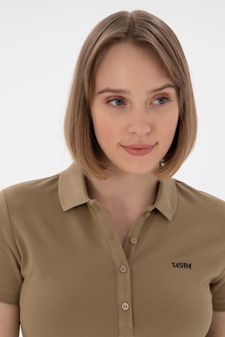 U.S. Polo Assn. Kadın Haki Basic Polo Yaka Tişört 50305764-VR027