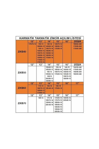 185-65-15 Ebatlarına Uyumlu Takmatik Karmatik Kar Patinaj Zinciri Space