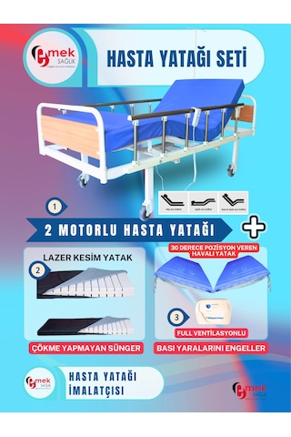 2 Motorlu Mdf Başlıklı Karyola Pozisyon Veren Yataklı Takım