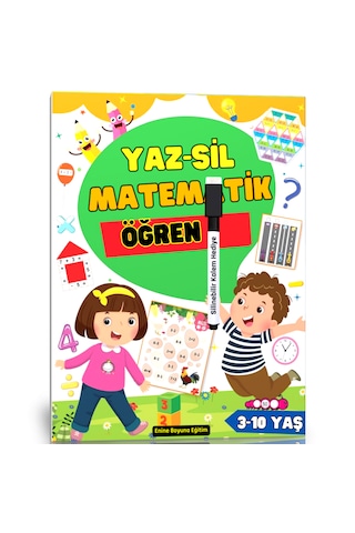 Yaz Sil Matematik Öğren Kitabı 3-10 Yaş