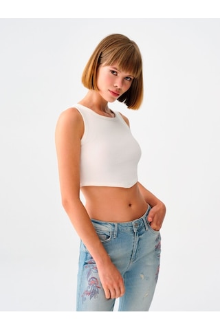 LOFT Crop Kadın Atlet Lf2031991 Q1.v1 Beyaz