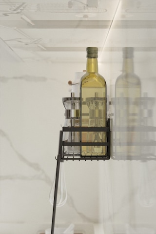 Suntel Mutfak Rafı 2'li Set Yapışkanlı Metal Baharatlık Rafı Organizer Düzenleyici Siyah