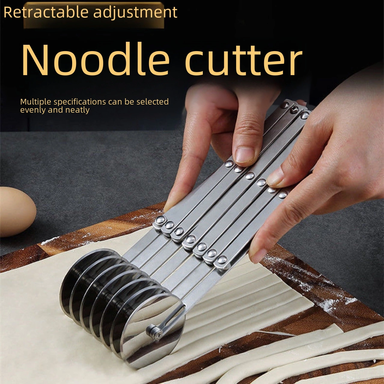 Hombey Pratik Mutfak Aleti: Çelik 5 Tekerlekli Pizza Dilimi, Hamur Kesici Ve Fırın İşleri İçin Çift Uçlu Kaydırmalı Bıçak Diğer