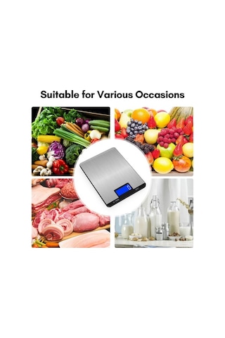 Novahub Yüksek Hassasiyetli Usb Şarjlı Dijital Mutfak Terazisi, 7 Birim, Paslanmaz Çelik, 5kg Kapasite, Lcd Ekran, Kolay Kullanım Siyah