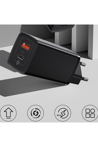 Baseus Gan2 Lite 65w Hızlı Şarj Aleti Pd Quick Charging Ccgan2l B01
