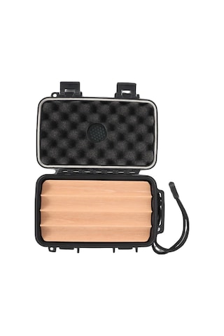 Quantum Seyahat Tipi 4 İçi Sedir Siyah Humidor Puro Kutusu