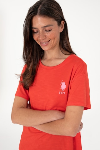 U.S. Polo Assn. Kadın Kırmızı Bisiklet Yaka Tişört 50300703-VR213
