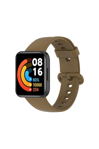 Microsonic Xiaomi Redmi Watch 2 Lite Kordon, Silicone Sport Band Kahverengi