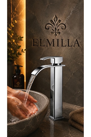 Lüx Premium Krom Çanak Lavabo Bataryası Çift Su Girişli Modern Tasarım Batarya