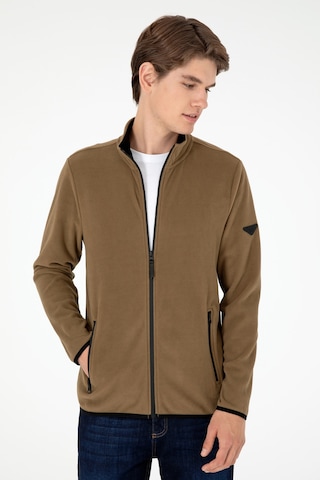 U.S. Polo Assn. Erkek Haki Basic Polar Hırka 50298066-VR027