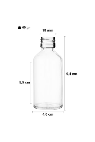 Çelik Roll On Şişesi 50 ML Sızdırmaz Siyah Kapaklı Şeffaf Cam Şişe 1 Adet