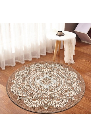 Jüt Yuvarlak Hasır Halı Yolluk Salon Oda Mutfak Halısı Ks-1046