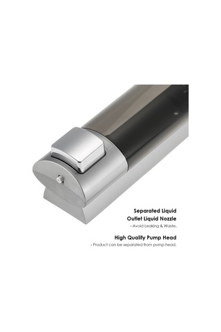 Yifomall Duvar Tipi Manuel Sabunluk - 200ml Şampuan & Duş Jeli Dispanseri, Vidalı & Yapışkanlı Montaj Gümüş Gümüş