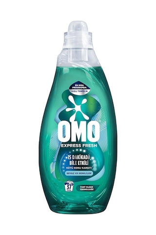 Omo Express Fresh Kötü Koku Karşıtı Beyaz ve Renkliler Sıvı Çamaşır Deterjanı 1480 ML