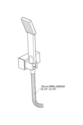 GPD Ankastre Kabin Duş Seti Pedra Krom