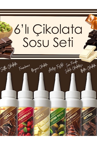 Güllüoğlu Waffle & Pankek & Tatlı & Dondurma Sos Çikolata Sosu Seti 6'lı