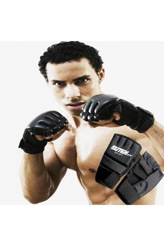 Projektör Mma Muay Thai Eğitimi Boks Torbası Eldiveni Boks Eldiveni Spor Salonu Siyah