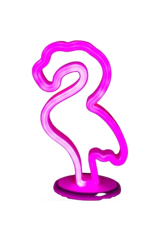 Büro Ev Ofis Hediyesi İçin Usb Pilli Neon Işıklı Flamingo Yazılı Masaüstü Gece Lambası Diğer