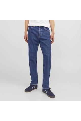 Jack & Jones Erkek Relaxed Fit Yüksek Bel Jean - Chris - 12258101 Blue Denim