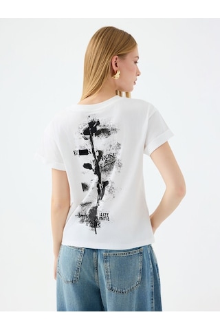 LOFT Slim Fit Kadın Tshirt K.kol Lf2040249 Q1.v1 Beyaz
