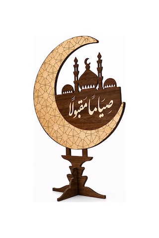 Lazer Kesim Ahşap Ramazan Camii Masa Süsü İslami Dekorasyon
