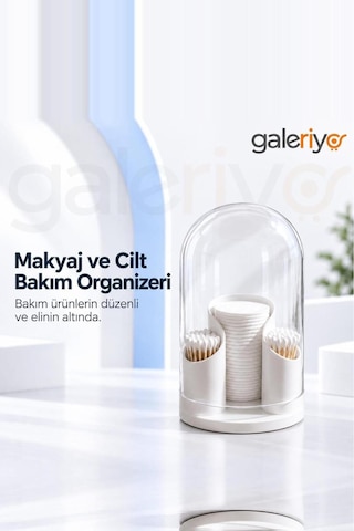 Galeriyo Toz Geçirmez Pamukluk & Kulak Çubuğu Düzenleyici Organizer Beyaz Beyaz