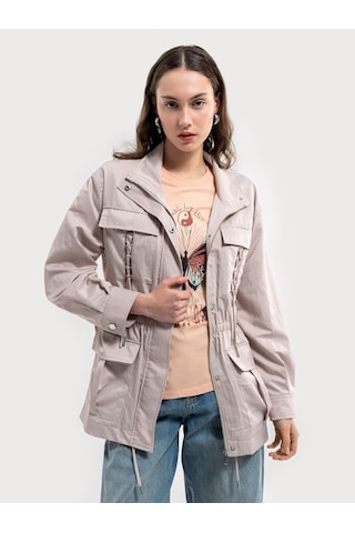 Loose Fit Kadın Yağmurluk Taş