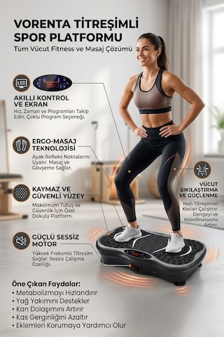Fit Plus Yüksek Titreşimli 5 Programlı Spor Kondisyon Aleti Ve Egzersiz Aleti