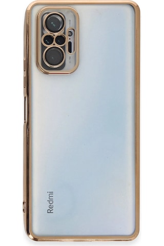 Uryport Xiaomi Redmi Note 10 Pro Kılıf Razer Lensli Silikon - Gold Çok Renkli