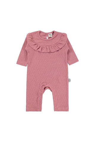 Civil Baby Jakarlı Ribana 3-18 Ay Tulum - Pembe gül kurusu