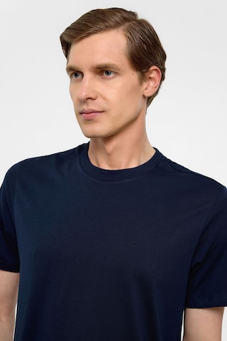 Lacivert Regular Düz Bisiklet Yaka Tişört-38578 Lacivert