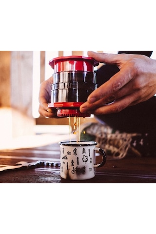 Cafflano Kompact Manuel Kahve Demleyici Kırmızı