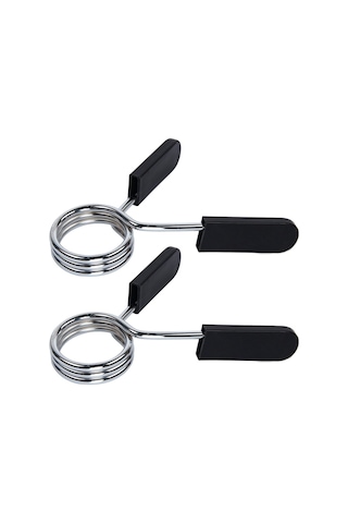 Skycity 2 Adet Olimpik Yaylı Çelik Ağırlık Tutucu, 50mm Çaplı, 5.5mm Tel Kalınlığı, 3 Sarımsı, Kauçuk Kapaklı, Barbell Klips Seti