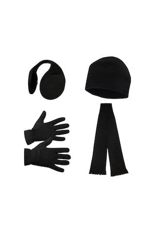 Kışlık Polar Eldiven Polar Bere Polar Atkı Kulaklık 4'lü Set