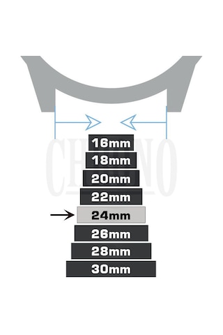 24mm Siyah Bombeli Saat Kordonu Antialerjik Kayış