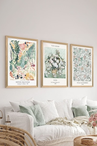 Artavessa 3 Parça Ahşap Çerçeve Görünümlü Mdf Tablo Seti - ERSYCRVSZ3SET16