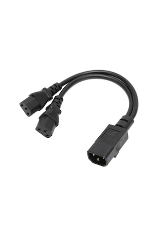 Iec320 C14 İla 2 X C13 Dişi Y Şeklinde Güç Kablosu 1 Giriş 2 Çıkış 2500w 10a 250v Lcd Monitörler İçin Uzatma Kablosu