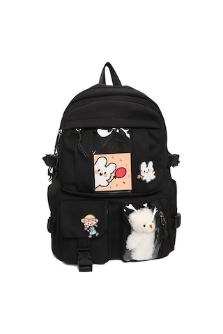 Didadodo Öğrenci Sırt Çantası, Bilgisayar Çantası -siyah, Ergonomik Tasarım Siyah