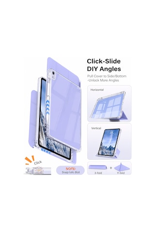 İpad Air 11 İnç M4/m3 Ve Air 4/5 10.9 İnç İle Uyumlu Kapağı Ayrılabilir Mıknatıslı Arkası Sert Kılıf Kapaklı Kılıf