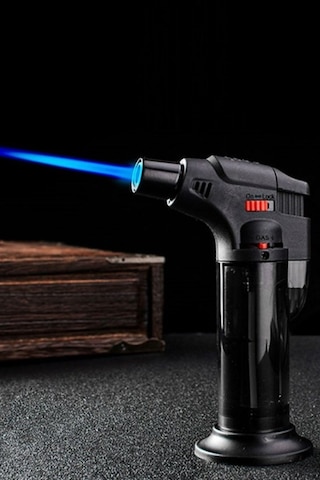 Pürmüz Doldurulabilir Çakmak 1300 C Torch Depolu Orta Boy Pürmüz Siyah