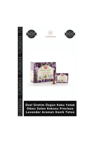 Özel Üretim Özgün Koku Yatak Odası Salon Kokusu Precious Lavender Aromalı Konik Tütsü